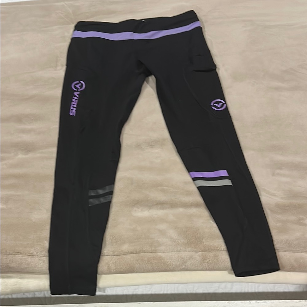 Virus Black and Purple Leggings